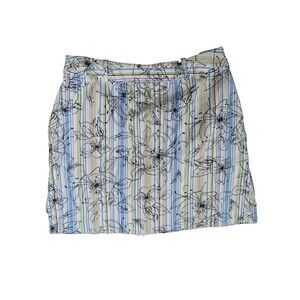 Tehama by Nancy Haley Skort Blue Floral Print Pockets Golf Size 4 Stretch